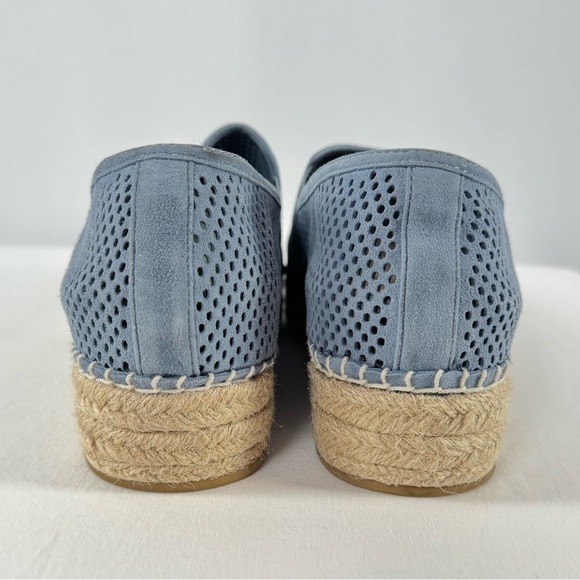 Steve Madden Wright Leather Perforated Slip-On Espadrille Sneakers in Blue Sz 9 - Picture 7 of 10